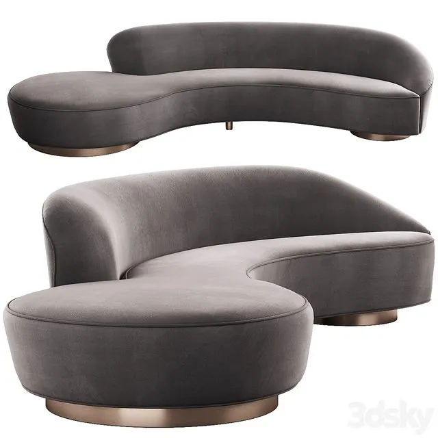 005 Serpentine sofa with arm by Vladimir Kagan 3D Model 005 Serpentine sofa with arm by Vladimir Kagan 3D Model