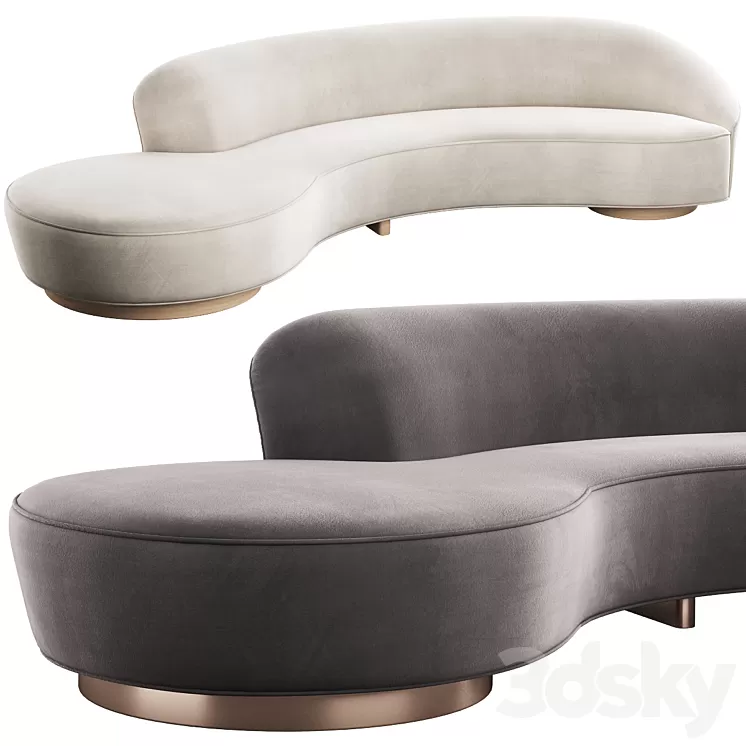 005 Serpentine sofa with arm by Vladimir Kagan 3D Model Free Download