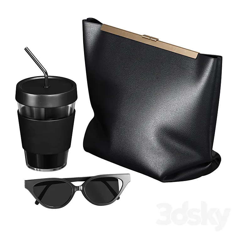 026 Decorative set AV 02 | bag sunglasses mug 3D Model Free Download 026 Decorative set AV 02 | bag sunglasses mug 3D Model Free Download