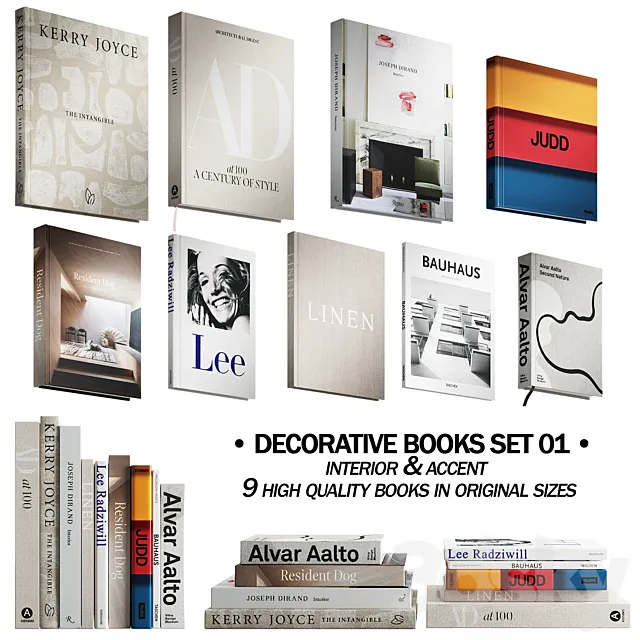 030 Decorative books set 01 neutral 00 3DModel