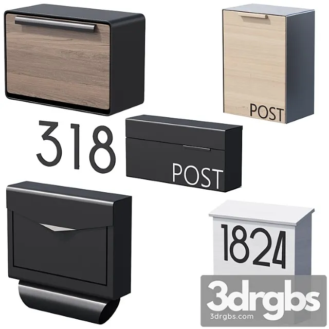 041 Modern mailboxes 01 wallmounted 00 3D Model Download 041 Modern mailboxes 01 wallmounted 00 3D Model Download