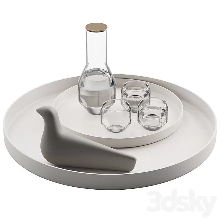 061_Kitchen decor set DISHES atipico angolo carafe set 01 3D Model Free Download