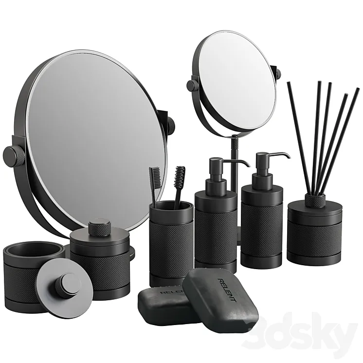 088 Bathroom Decor Set Accessories Charcoal Matte 00 3D Model Free Download 088 Bathroom Decor Set Accessories Charcoal Matte 00 3D Model Free Download