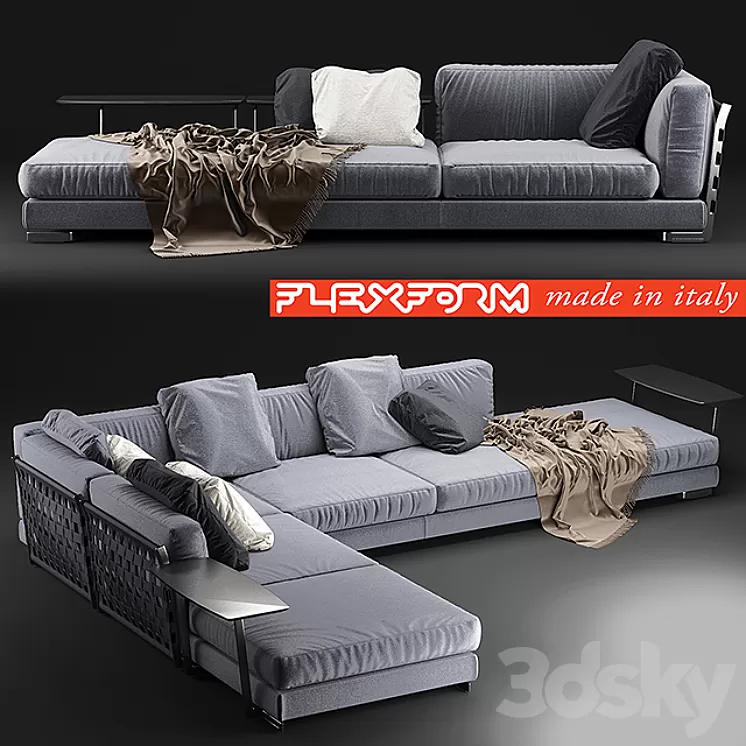 09 Cestone sofa Flexform 3D Model