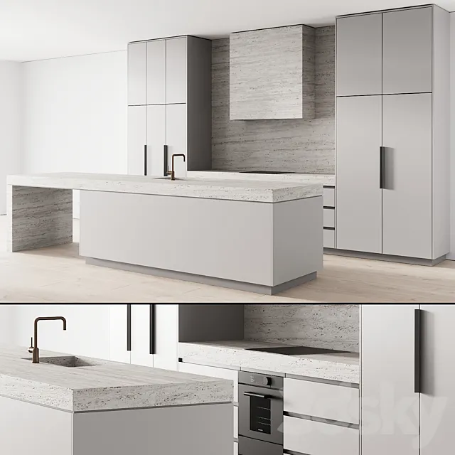 111 modern kitchen 08 zephyr and stone 3DModel 111 modern kitchen 08 zephyr and stone 3DModel