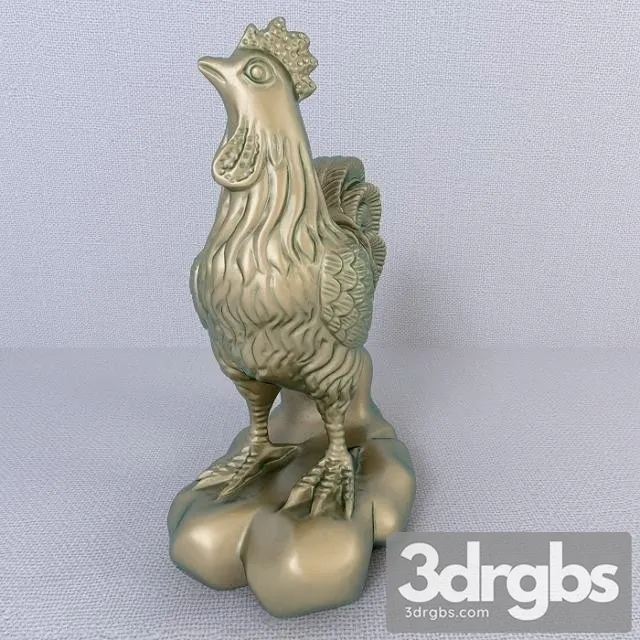 12 Bronze Zodiac Animals Chicken 3D Model Download