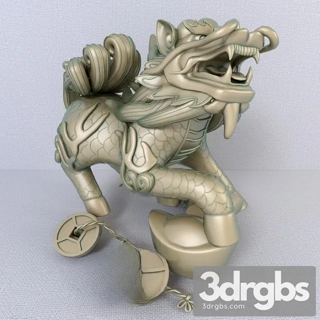 12 Bronze Zodiac Animals Dragon 3D Model Download