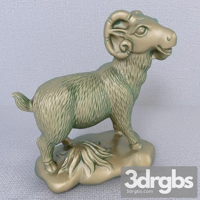 12 Bronze Zodiac Animals Goat 3D Model Download