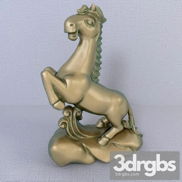 12 Bronze Zodiac Animals Horse 3D Model Download