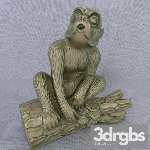 12 Bronze Zodiac Animals Monkey 3D Model Download