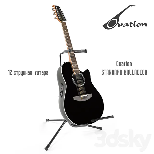 12 string guitar Ovation STANDARD BALLADEER + Guitar Stand FREEDOM Free Download