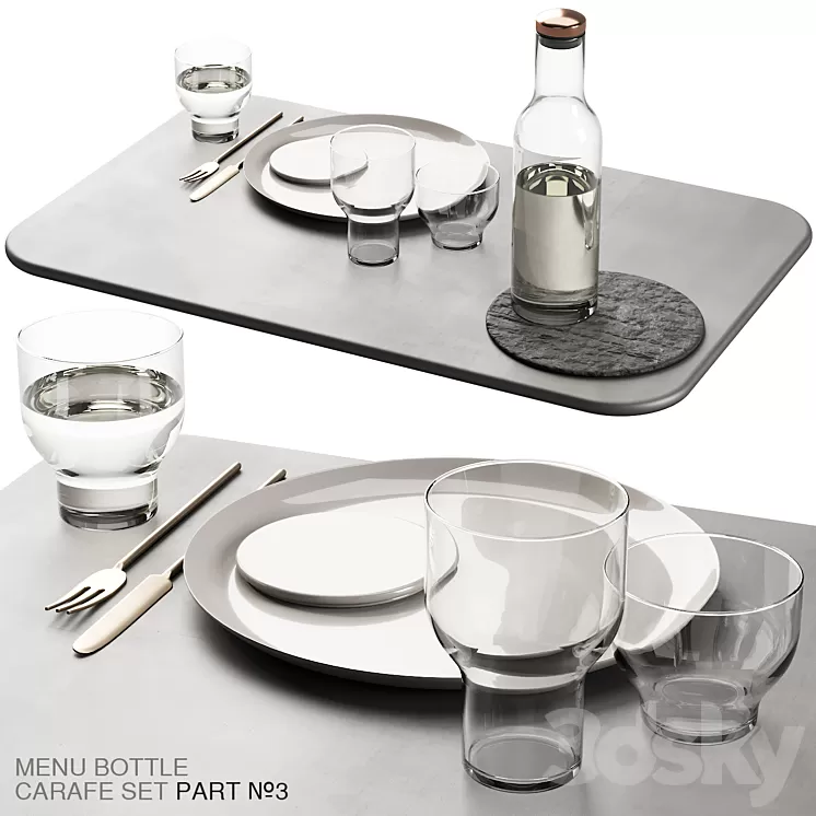138 dishes decor set 11 MENU Bottle Carafe by Norm P03 3D Model Free Download 138 dishes decor set 11 MENU Bottle Carafe by Norm P03 3D Model Free Download