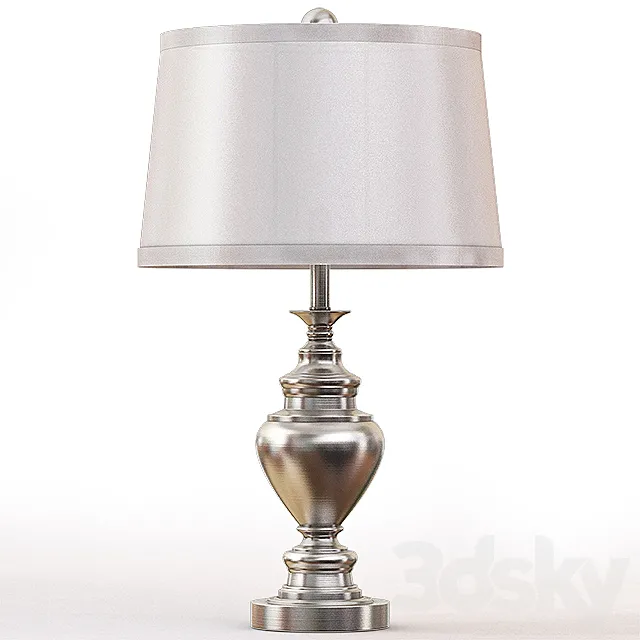(1427AS) 29 inch Metal Table Lamp in Antique Silver 3D Model