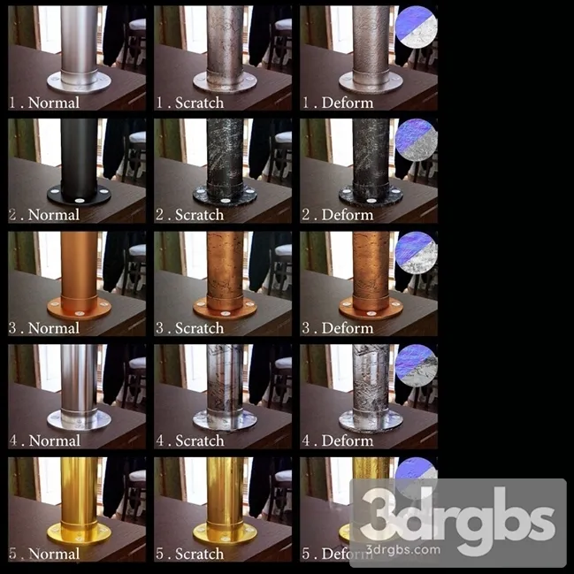 15 VRay Metal Mat 3D Model Download