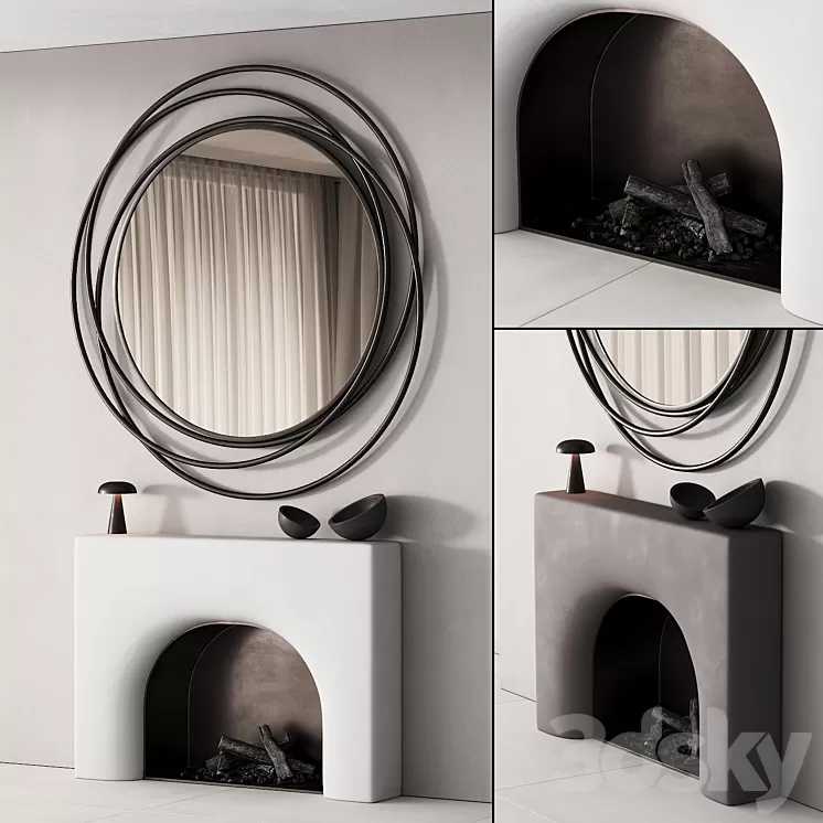 154 fireplace decorative wall kit 03 smooth soft fireplace 00 3D Model Free Download