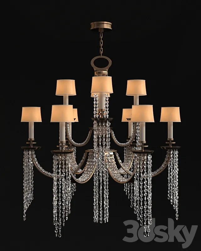 16 Light Cascades Chandelier – 749040ST 3D Model 16 Light Cascades Chandelier – 749040ST 3D Model