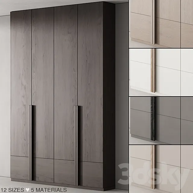 170 cabinet furniture 02 minimal wardrobe cupboard 01 3DModel