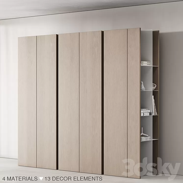 171 cabinet furniture 03 modern cupboard with decor 01 3D Model Free Download