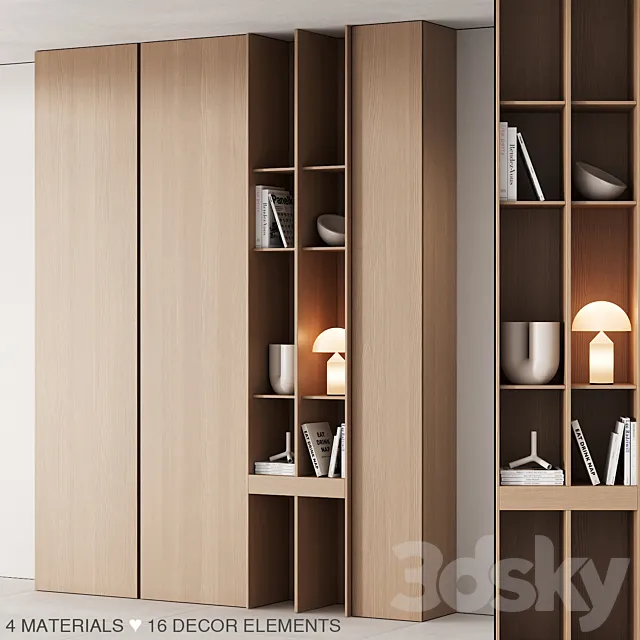 175 cabinet furniture 05 modern cupboard with decor 02 3D Model