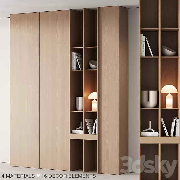 175 cabinet furniture 05 modern cupboard with decor 02 3D Model Free Download