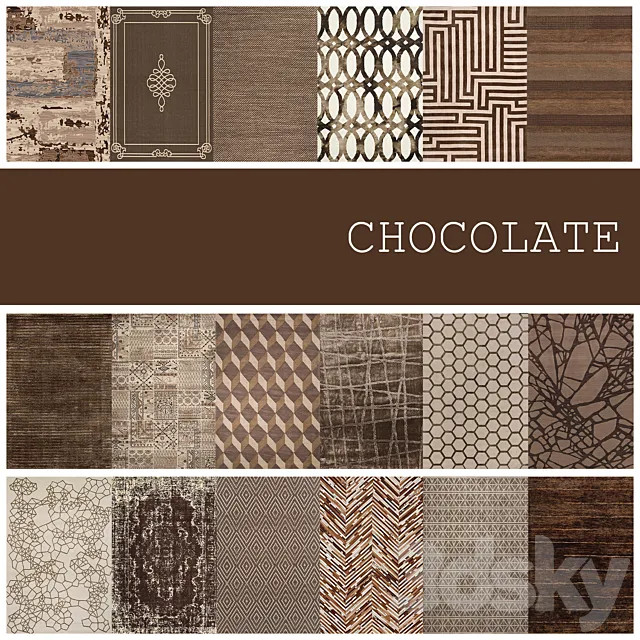 18 carpet color CHOCOLATE 3DModel 18 carpet color CHOCOLATE 3DModel