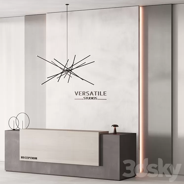 182 office furniture 02 reception desk 02 3D Model Free Download