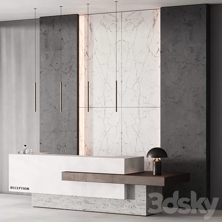 183 office furniture 03 reception desk 03 3D Model Free Download
