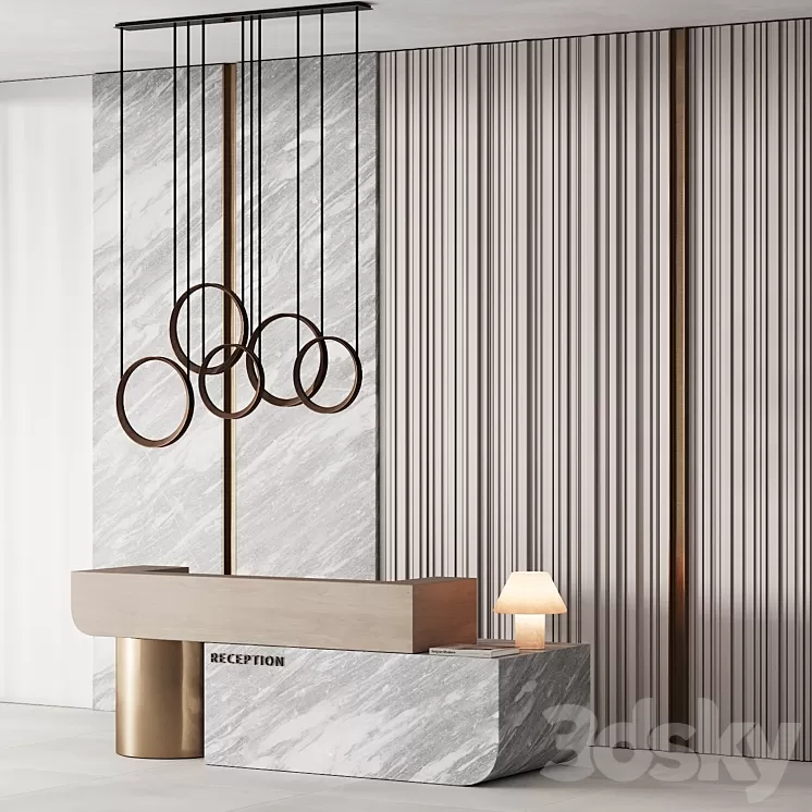 184 office furniture 04 reception desk 04 3D Model Free Download