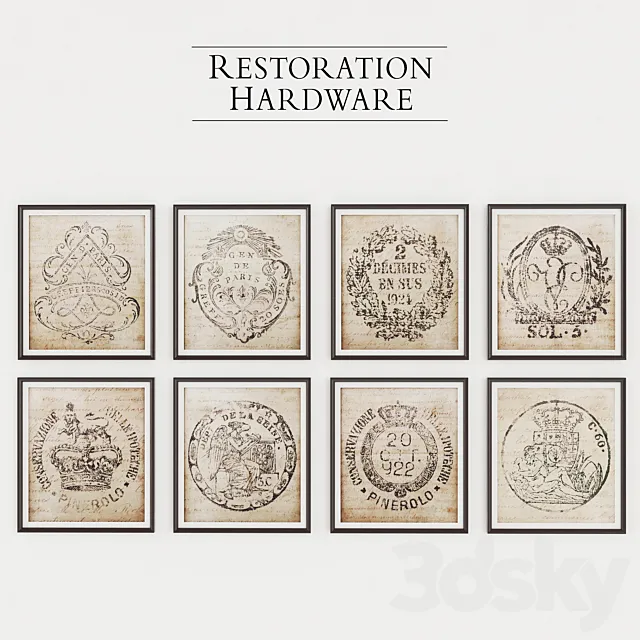 18’th C European document seals 3D Model 18’th C European document seals 3D Model