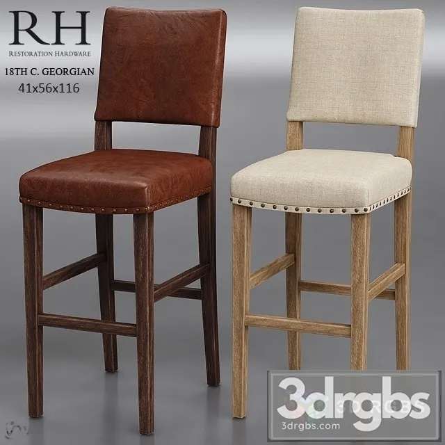 18TH C Georgian Barstool 3D Model Download