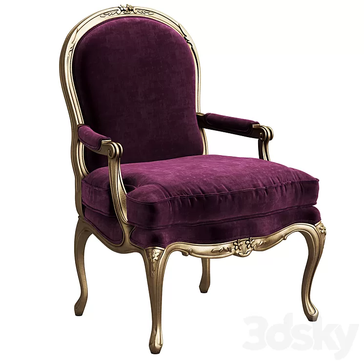 18th Century French Painted Fauteuils 3D Model 18th Century French Painted Fauteuils 3D Model