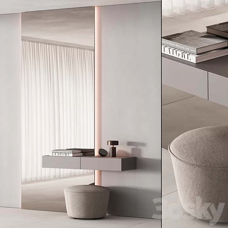 191 hallway zone 04 minimal bronze menu 01 3D Model Free Download