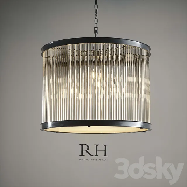 1920S ESSEX CRYSTAL ROD CHANDELIER 36 ” 3D Model 1920S ESSEX CRYSTAL ROD CHANDELIER 36 ” 3D Model