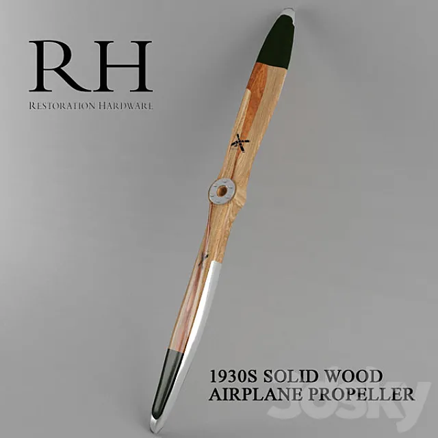 1930S SOLID WOOD AIRPLANE PROPELLER 3DModel 1930S SOLID WOOD AIRPLANE PROPELLER 3DModel