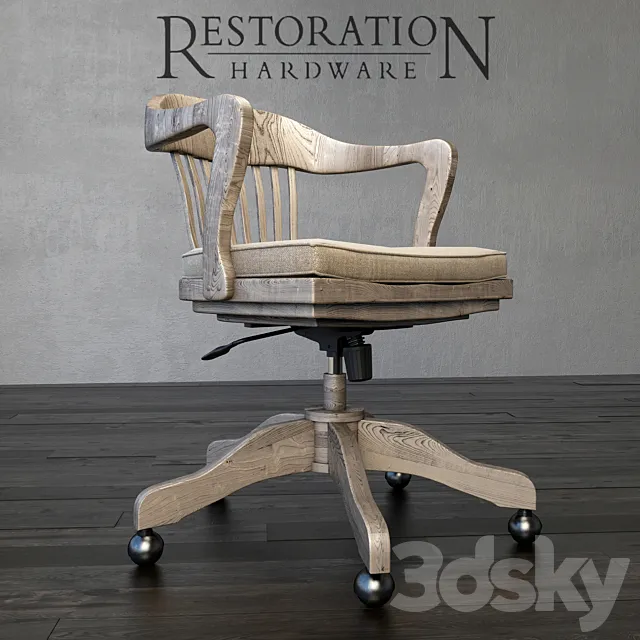 1940s Banker’s Chair 3D Model