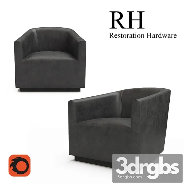 1950s italian shelter arm leather chair 3D Model Download 1950s italian shelter arm leather chair 3D Model Download