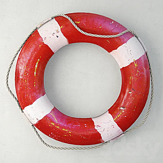 1950s Nautical Life Preserver 3D Model 1950s Nautical Life Preserver 3D Model