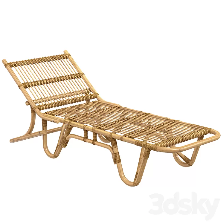 1960s Riviera Style French Chaise Longue 3D Model 1960s Riviera Style French Chaise Longue 3D Model