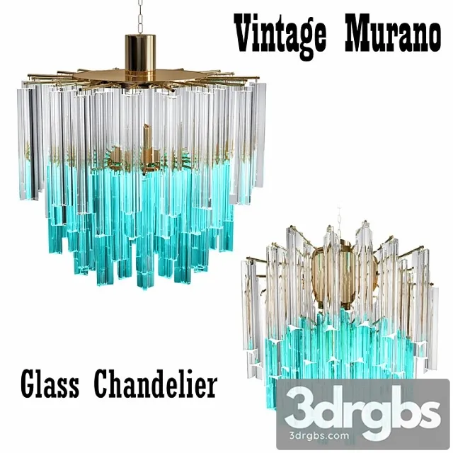 1960s vintage murano glass chandelier turquoise glass 3D Model Download 1960s vintage murano glass chandelier turquoise glass 3D Model Download