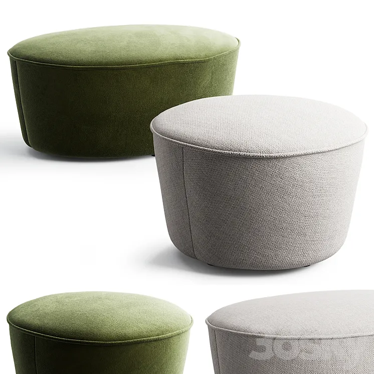 198 menu cairn poufs by Nick Ross 00 oval and round 3D Model Free Download