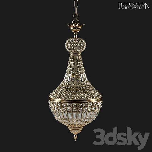 19th C. French Empire Crystal Chandelier Small 3DModel 19th C. French Empire Crystal Chandelier Small 3DModel