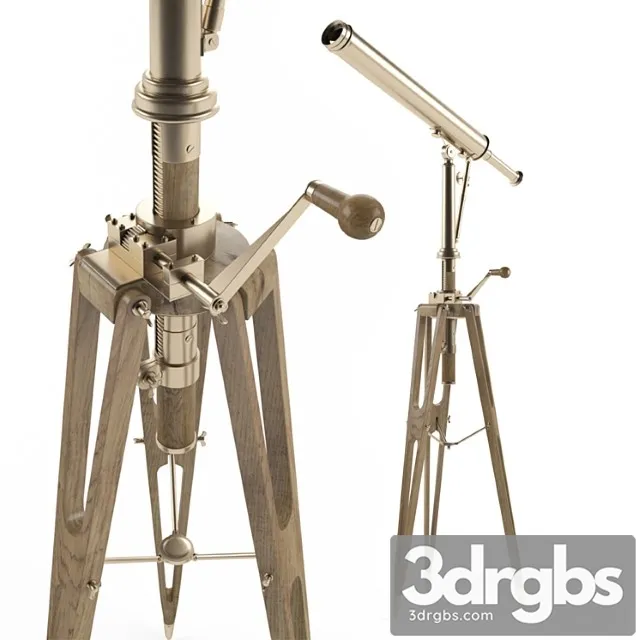 19th C. Parisian Brass Telescope 3D Model Download