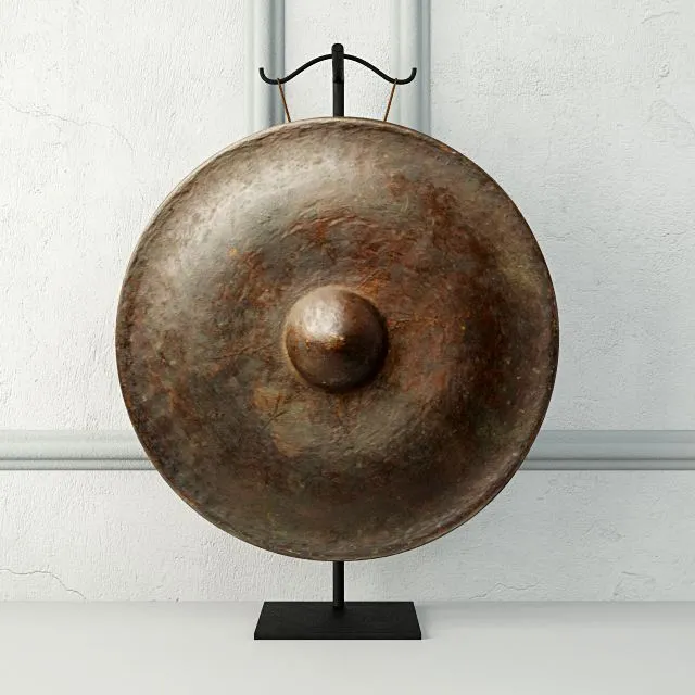 19th Century Laos Bronze Gong 3D Model 19th Century Laos Bronze Gong 3D Model