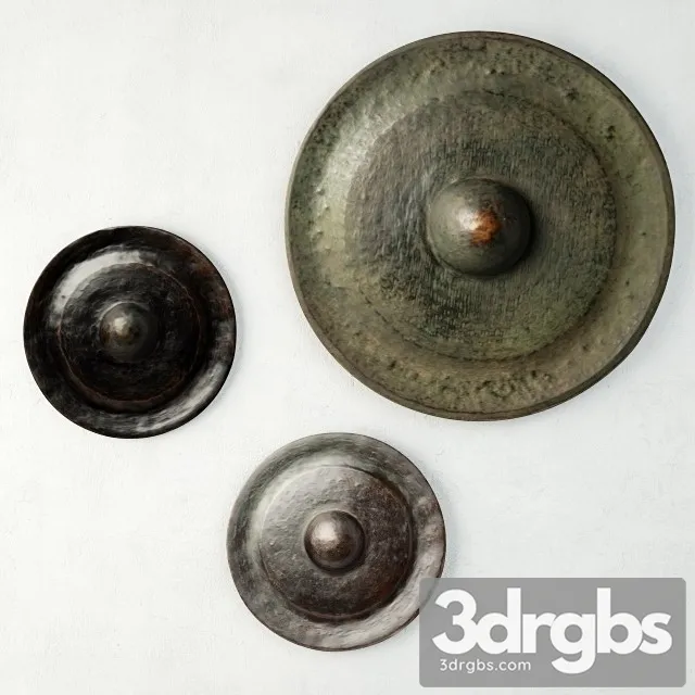 19th Century Laos Bronze Gongs 3D Model Download