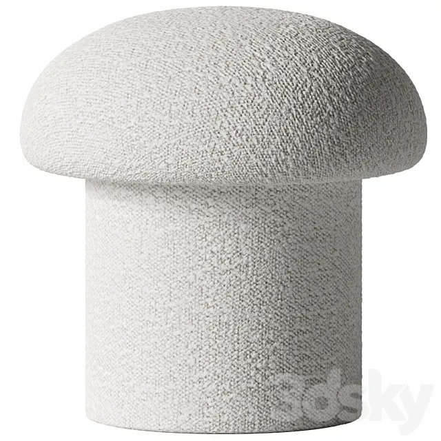 1st Dibs – White Boucle Mushroom Ottoman 3DModel