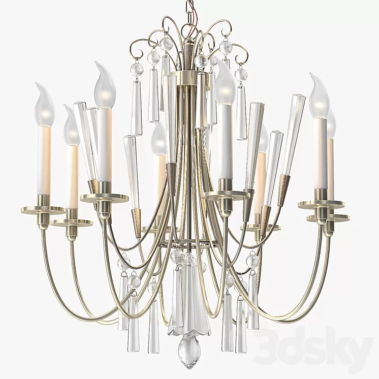 1stdibs Elegant Chandelier with Crystals by Lightolier 3D Model 1stdibs Elegant Chandelier with Crystals by Lightolier 3D Model