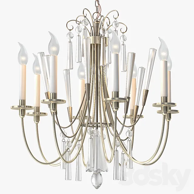 1stdibs Elegant Chandelier with Crystals by Lightolier 3DModel 1stdibs Elegant Chandelier with Crystals by Lightolier 3DModel