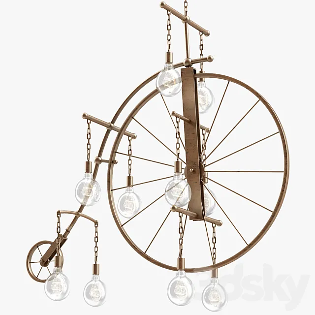 1stdibs Large Brass Bicycle Chandelier 3D Model 1stdibs Large Brass Bicycle Chandelier 3D Model