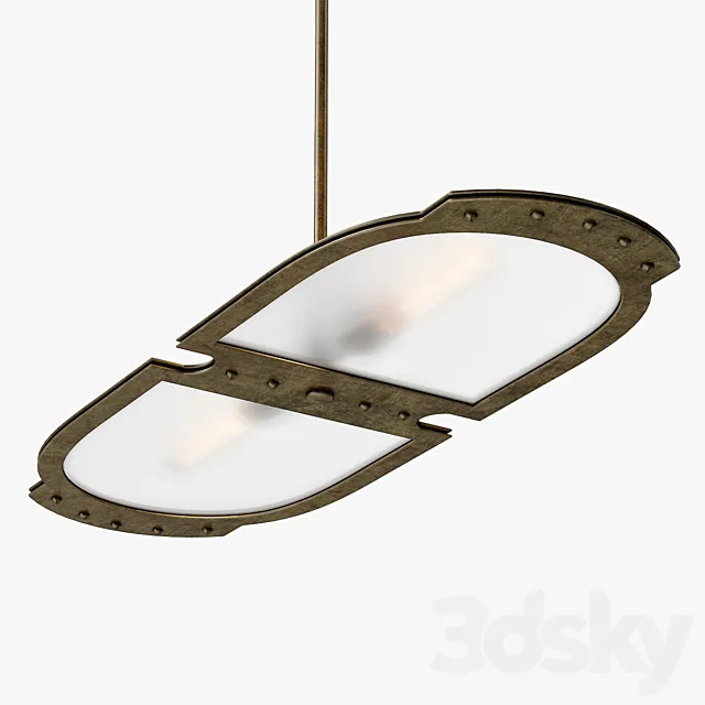 1stdibs Large Double-Plate Frosted Glass Pendent 3D Model 1stdibs Large Double-Plate Frosted Glass Pendent 3D Model