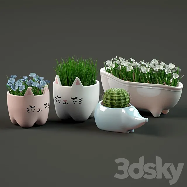 2 pots 3DModel 2 pots 3DModel